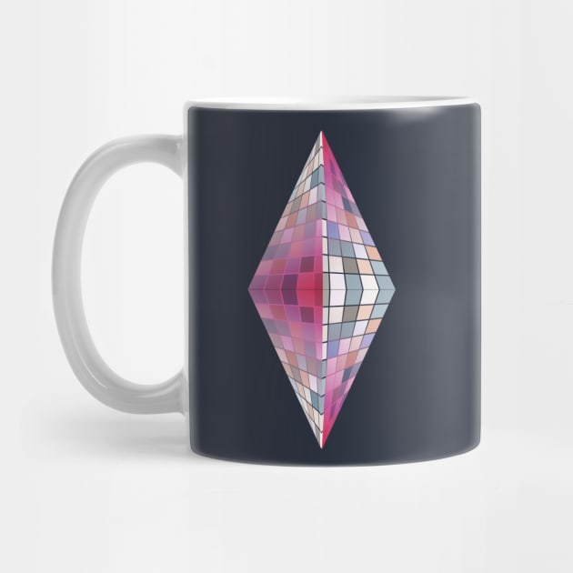 Geometric Shape Pink Diamond, pyramid for Geometry Lovers by IngaDesign